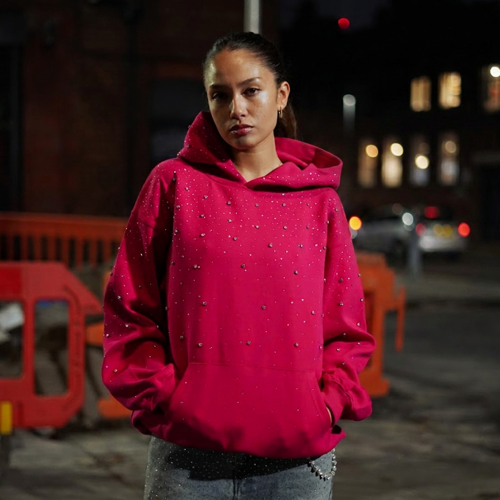 Aallyva Rhinestone Hoodie